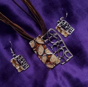 Abstract Necklace and Earring Set